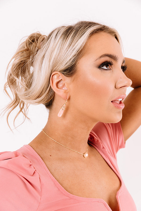 Kendra Scott Natalie Gold Drop Earrings Rose Mother Of Pearl Image - 3