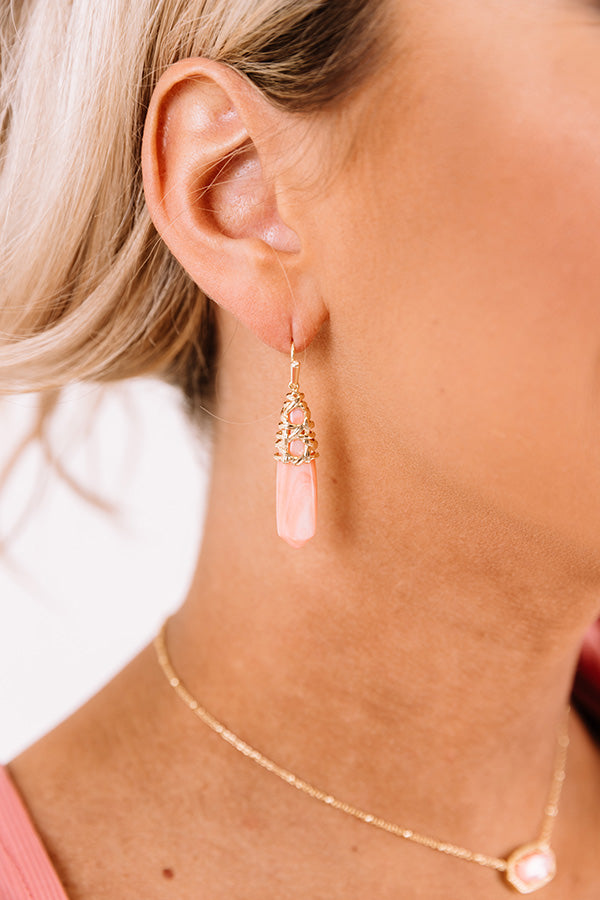 Kendra Scott Natalie Gold Drop Earrings Rose Mother Of Pearl Image - 4