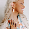 Kendra Scott Faceted Elle Gold Drop Earrings in Rose Mother Of Pearl Image - 1