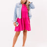 Apple Spiced Wishes Babydoll Dress In Fuchsia Image - 1