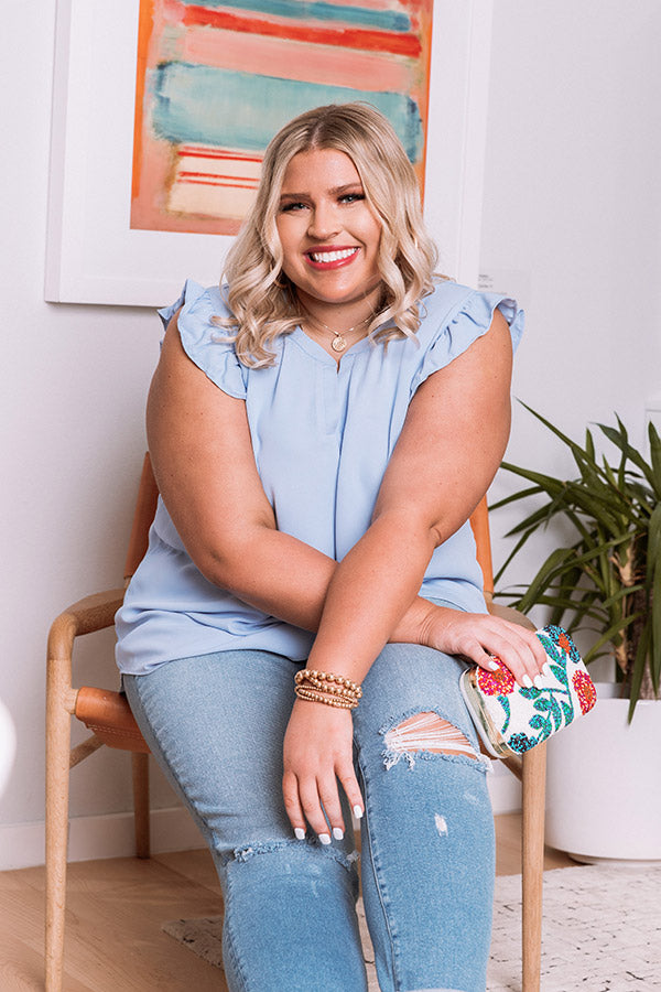 Pretty Shores Shift Top In Sky Blue   Curves Image - 2