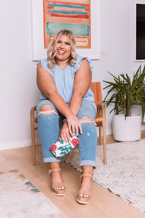 Pretty Shores Shift Top In Sky Blue   Curves Image - 1