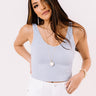 Lounging In Key Largo Ribbed Crop Top In Sky Blue Image - 1