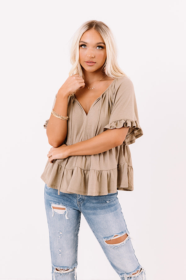 Endless Daydreams Babydoll Top In Sage