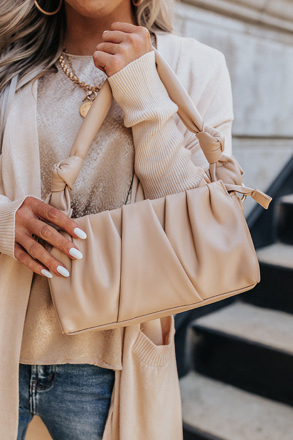 Fashion Times Faux Leather Bag In Iced Latte