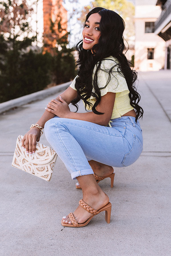 The Kira Faux Leather Block Heel In Iced Mocha