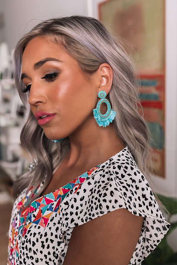Sweet Taste Beaded Earrings In Turquoise