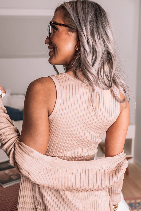 You Glow Girl Ribbed Top In Iced Latte Image - 4