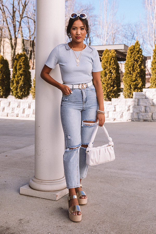 Attempt To Charm Shift Top In Sky Blue Image - 3