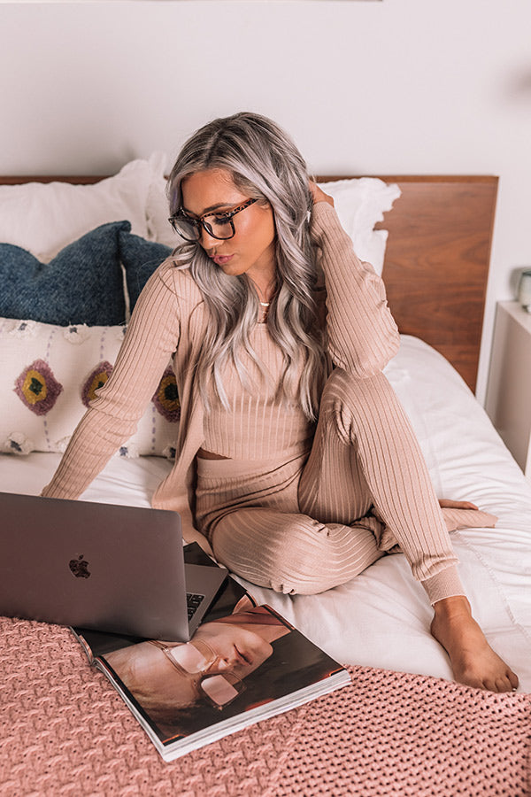 You Glow Girl Cardigan In Iced Latte Image - 2