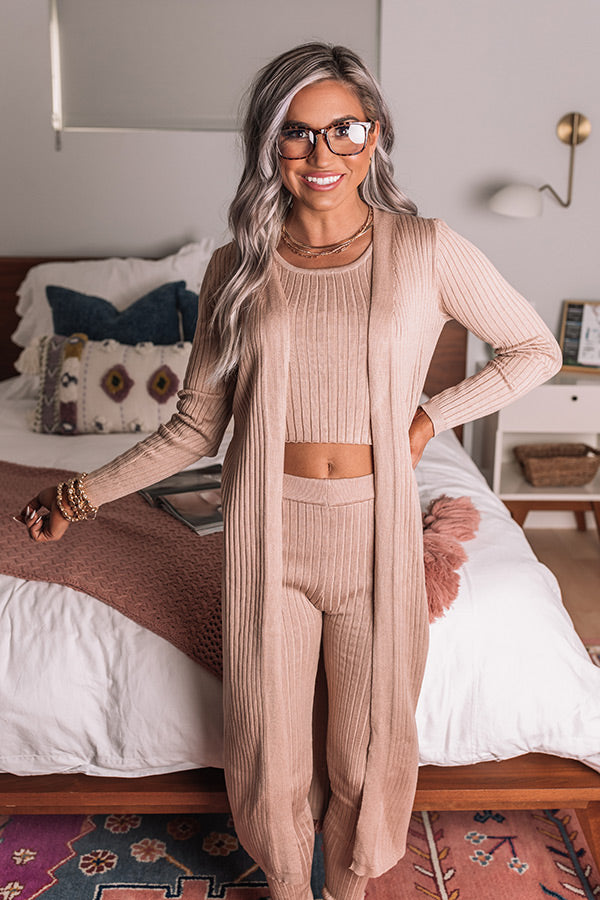 You Glow Girl Cardigan In Iced Latte Image - 4