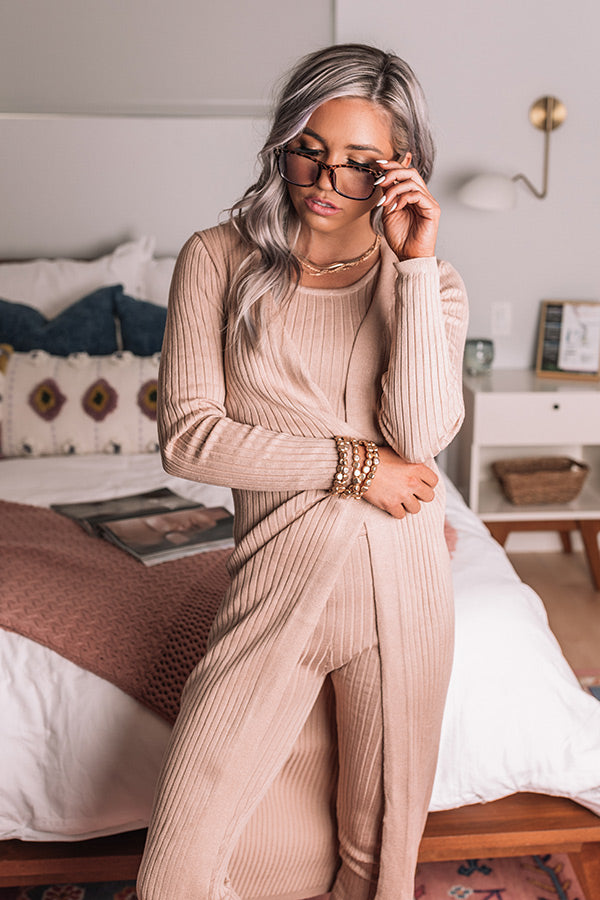 You Glow Girl Cardigan In Iced Latte Image - 1