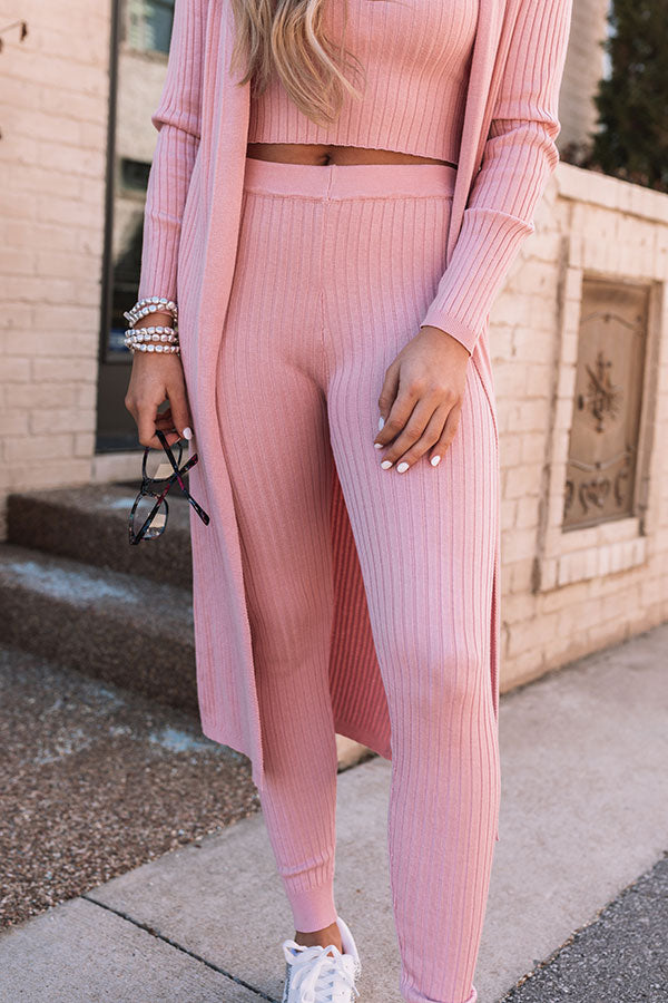 You Glow Girl Ribbed Leggings In Pink Image - 3