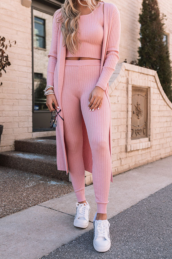 You Glow Girl Ribbed Leggings In Pink Image - 1