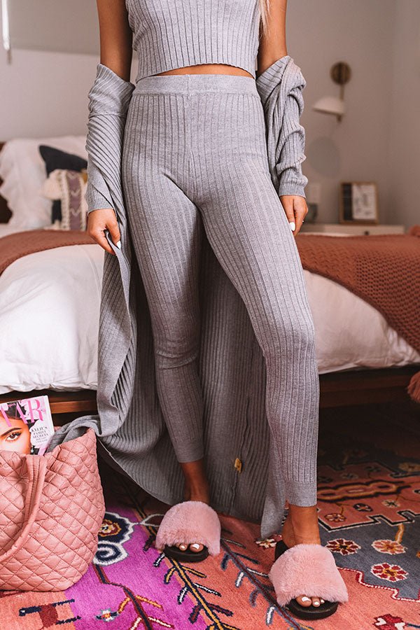 You Glow Girl Ribbed Leggings In Grey Image - 2
