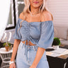 Time To Party Crop Top In Airy Blue Image - 1