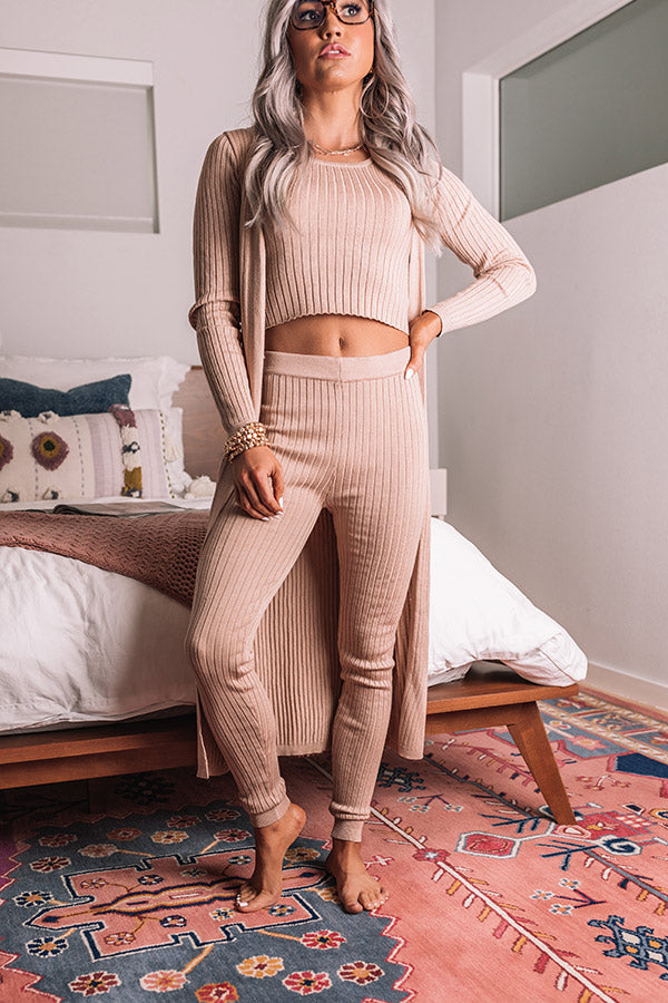You Glow Girl Ribbed Leggings In Iced Latte Image - 1