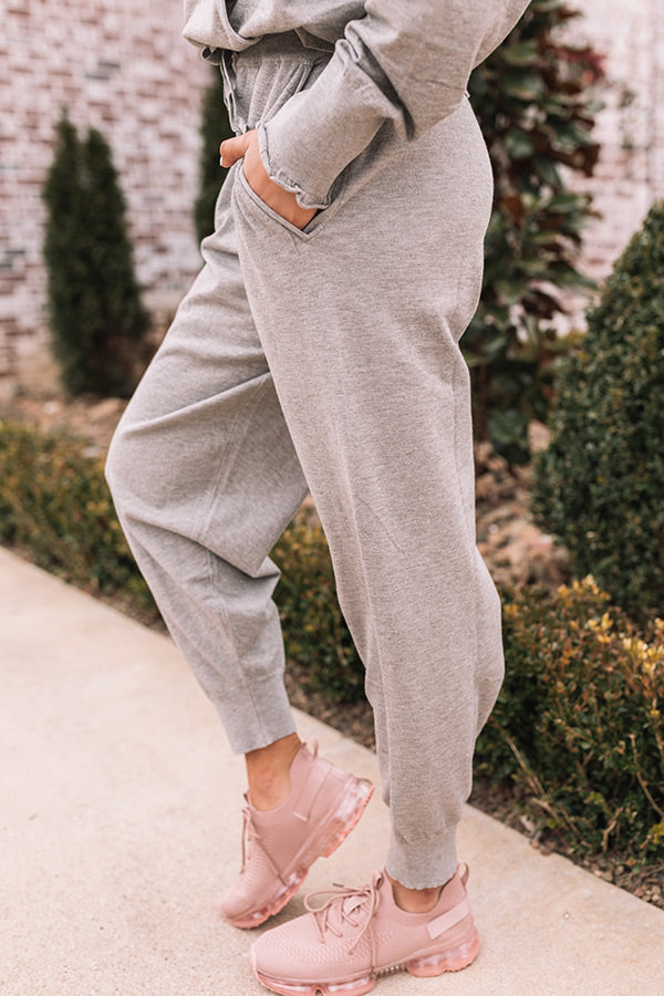 Latte Afternoon Joggers In Grey Image - 4