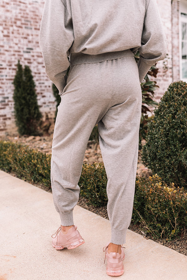 Latte Afternoon Joggers In Grey Image - 5