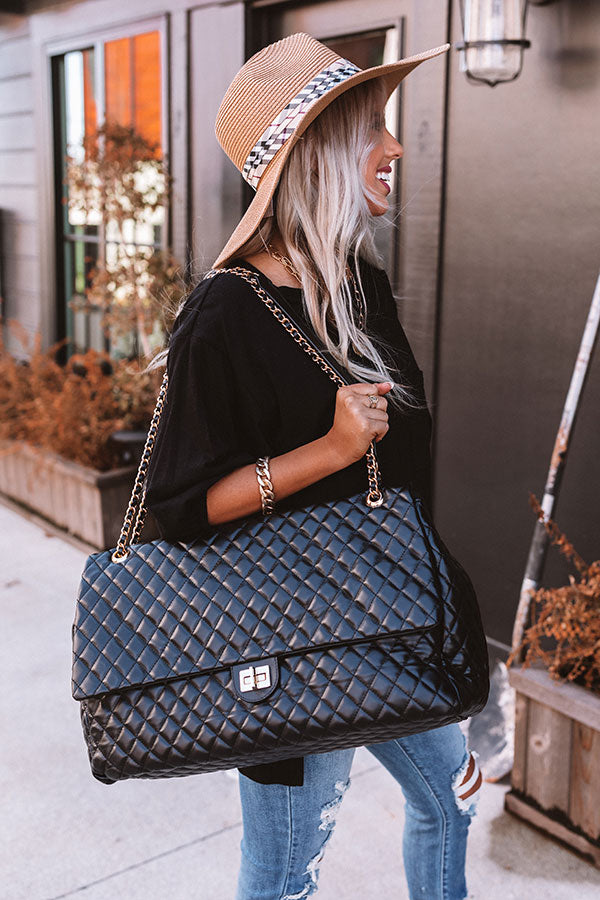 Beautiful Things Quilted Tote In Black