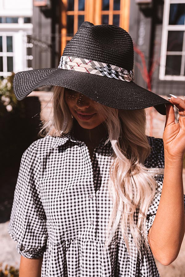 Spotted Under The Palms Woven Hat In Black