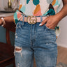 Impeccably Dressed Faux Leather Belt In Latte Image - 1