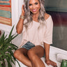 Clever Mind Waffle Knit Top In Birch Image - 1