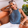 Sunlit Smile Knit Tank In Blue Image - 1
