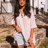 Clever Mind Waffle Knit Top In Pink Image - 1