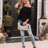 Clever Mind Waffle Knit Top In Black Image - 1