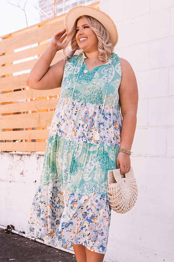 Spring Session Tiered Midi In Ocean Wave Curves Image - 2