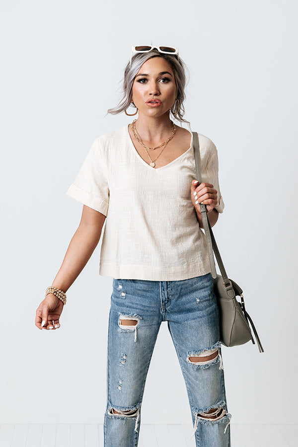 Memorize My Smile Top In Beige Image - 1