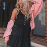 Beach Weekend Tiered Romper In Black Image - 1