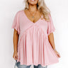 Brunchin' Babe Babydoll Top In Pink Curves Image - 1