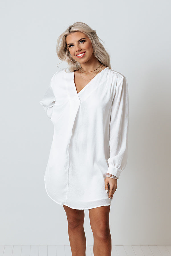 Diamonds Only Shift Dress In White
