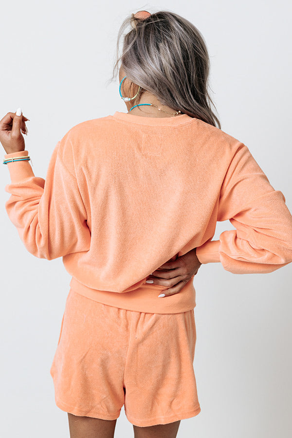 Dreamy Dear Terry Cloth Sweatshirt In Orange Image - 4