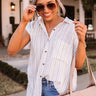 Sailing In Luxury Stripe Top In Grey Image - 1