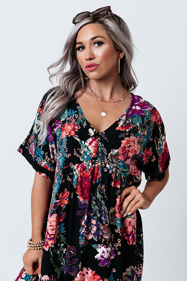 Strolling In Santorini Babydoll Dress In Black Image - 2