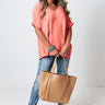 L.A. Lifestyle Shift Top In Coral Image - 1