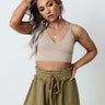 Cute Calling Long Line Bralette In Taupe Image - 1