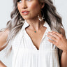 Dainty Glass Gemstone Necklace in Blue Topaz Image - 1