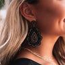 Up In Lights Beaded Earrings In Black Image - 1