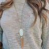 Kendra Scott Rayne Gold Large Long Pendant Necklace in Iridescent Mint Illusion Image - 1