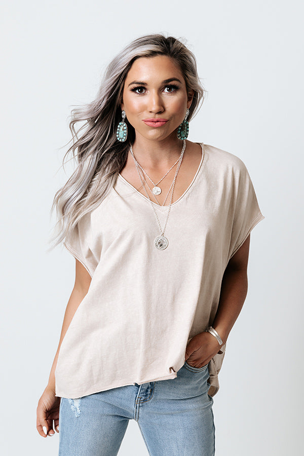 Endlessly Yours Shift Tee In Iced Latte Image - 1