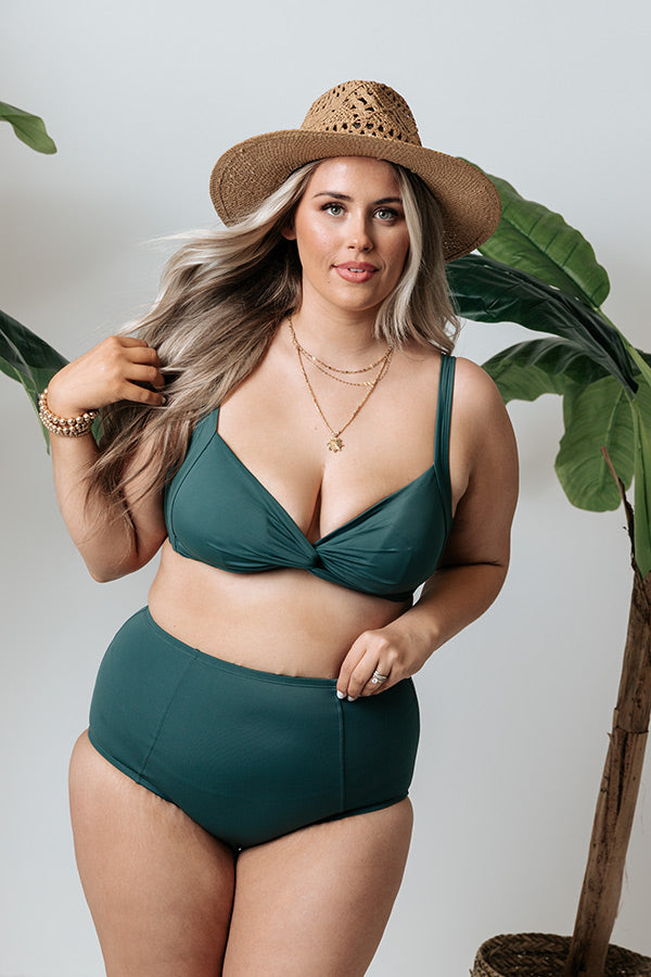Tanning In Tulum Bikini Top in Forest