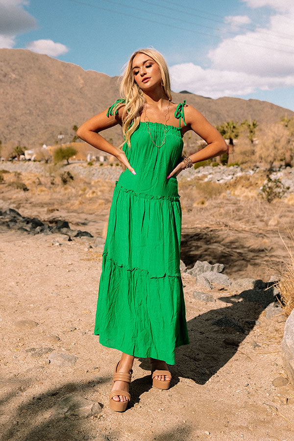 Take Me To Taos Ruffle Midi In Kelly Green Image - 2