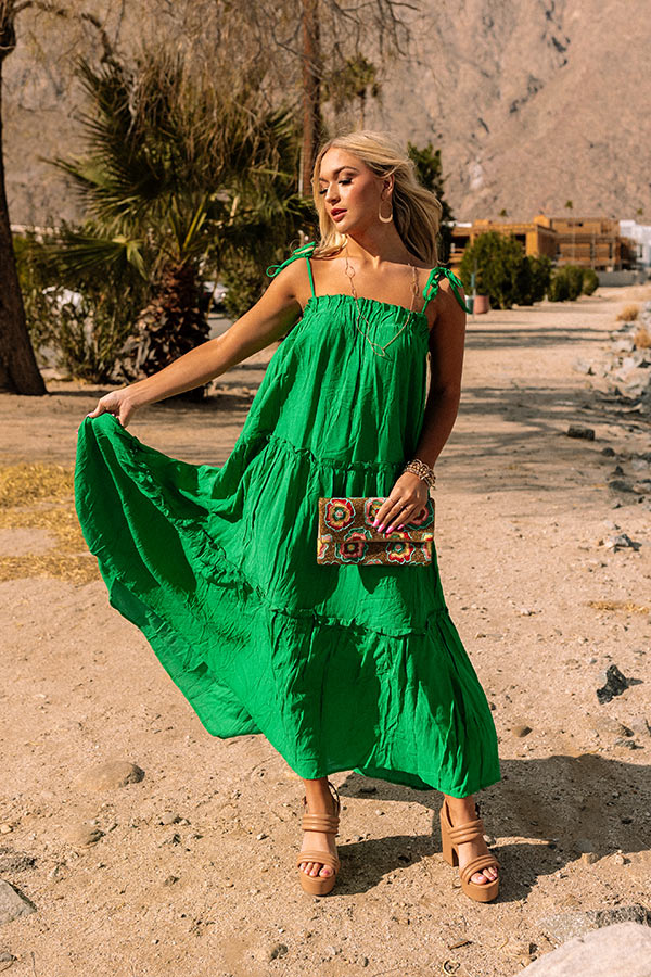 Take Me To Taos Ruffle Midi In Kelly Green Image - 4