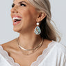 Coastal Confidence Faux Abalone Shell Earrings In Green Image - 1