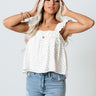 Floral Punch Shift Tank in White Image - 1