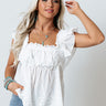 Heavenly Soul Eyelet Tank In White Image - 1